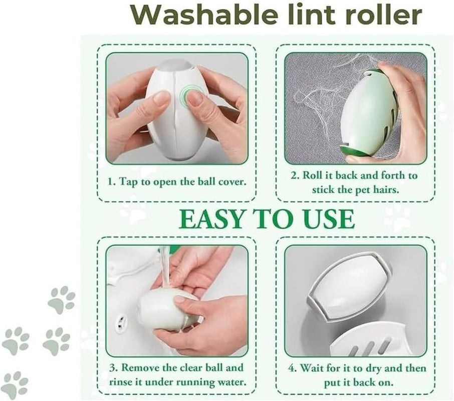 Washable Reusable Gel Lint Roller for Pet Hair,Portable Mini Dog Cat Pet Hair Remover for Clothes,Laundries ,Dust Fuzz Fur -Sticky Cleaner- Small Travel Animal Fur Removal Tool