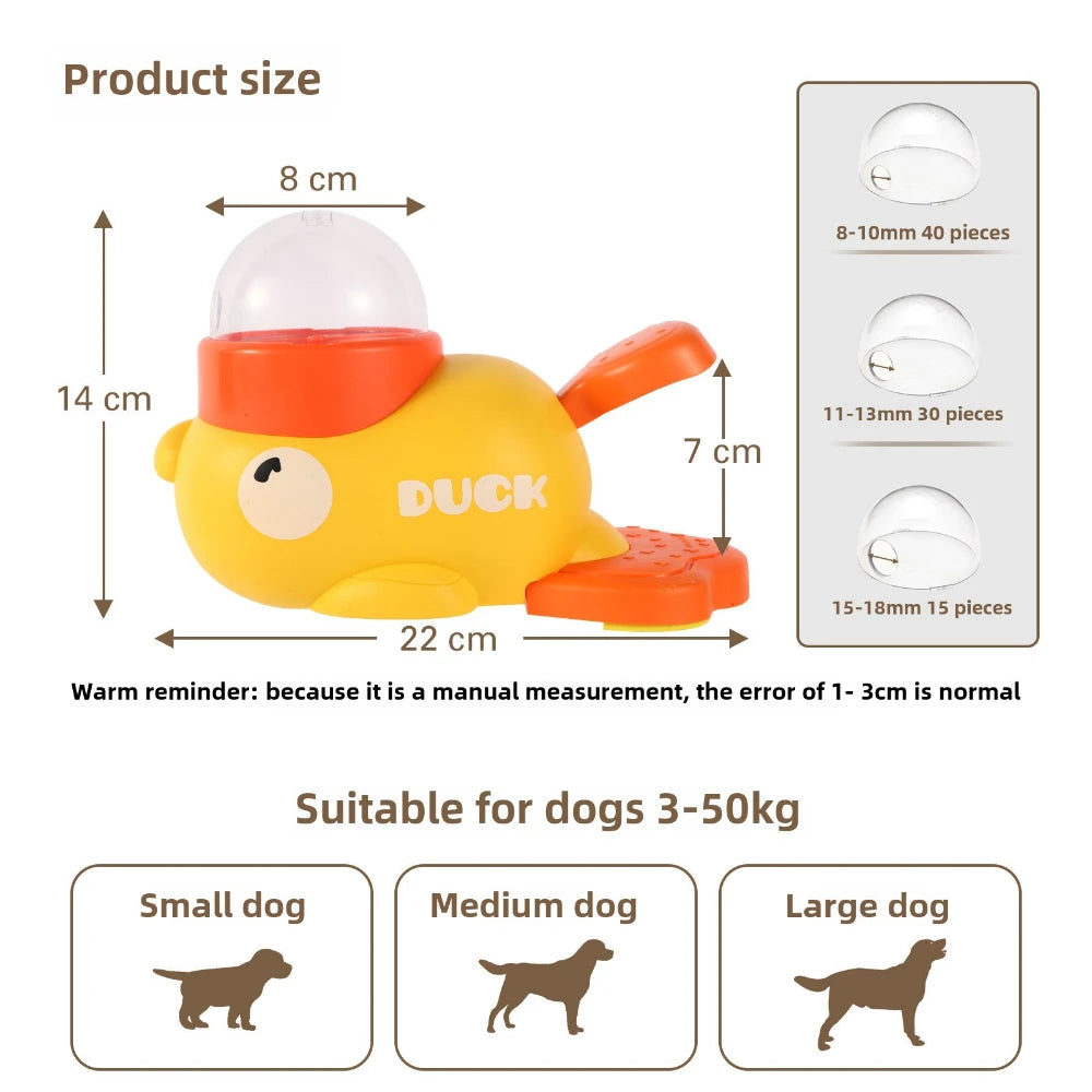 Yellow Duck Interactive Dog Food Dispenser Feeder for Cats Puzzle Durable Plastic Training Toys Cat Snack Feeding and Water Pet