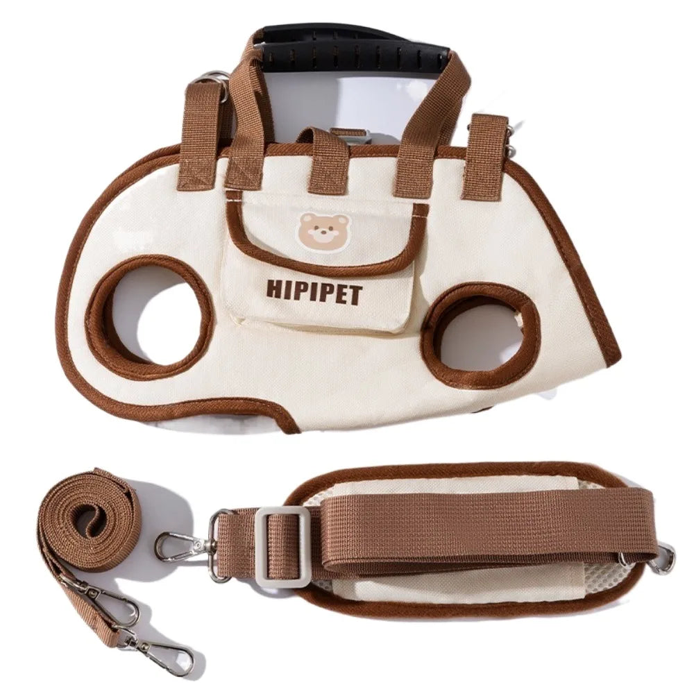 Multifunctional Double Shoulder Dog Carrier Backpack Breathable Washable Pet Strap Artifact Adjustable Dog Outing Bag Outdoor