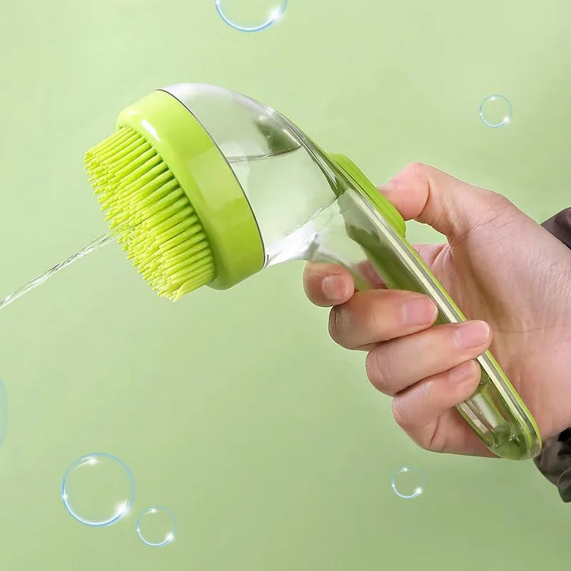 2-in-1 Pet Bath & Grooming Brush – Gentle Cleaning & Fur Care