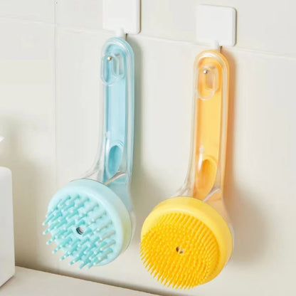 2-in-1 Pet Bath & Grooming Brush – Gentle Cleaning & Fur Care