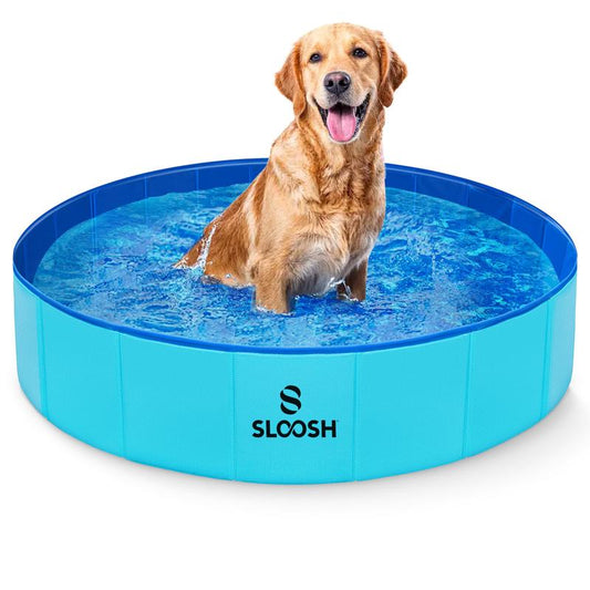 SLOOSH Foldable Dog Pool – Durable Hard Plastic Pet Swimming Pool, Anti-Slip & Collapsible Bath Tub for Dogs, Kids & Outdoor Fun