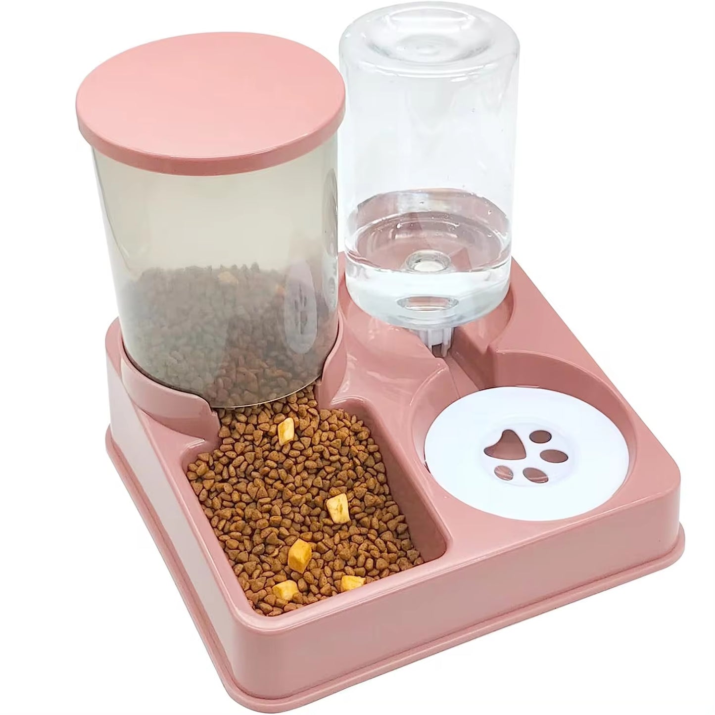 Juego De Dispensador De Agua Con Comedero Automático Para Gatos, Alimentador De Agua Y Comida Para Mascotas Automático Inclinado 2 En 1, Alimentador De Alimentos Por Gravedad Y Bebedero