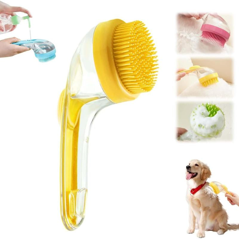 2-in-1 Pet Bath & Grooming Brush – Gentle Cleaning & Fur Care