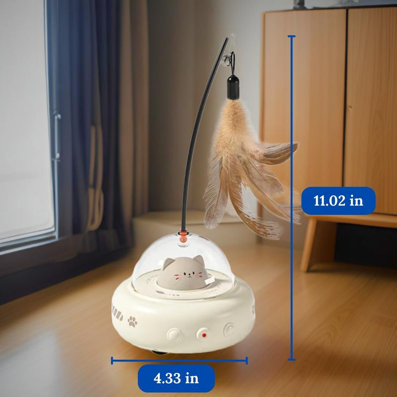 GLINPET Automatic Cat Toys, Cat Teasing Toy with Rotating Laser, Hands-Free Play for Indoor Cats, Intelligent Cat Toy, Smart Electric Feather Teaser