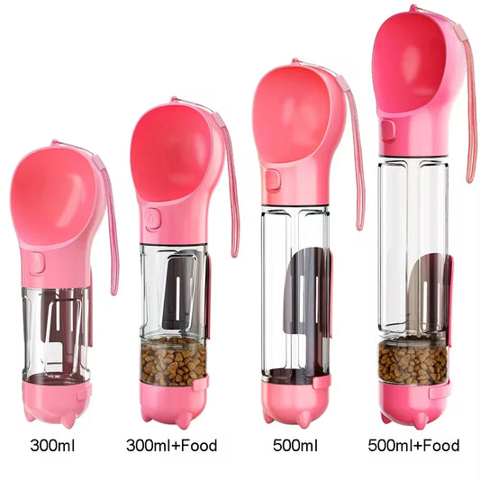  Gourde 3-en-1 pour Chien & Chat – Eau, Croquettes & Sacs Déchets | Antifuite & Portable