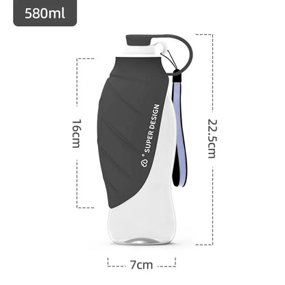 OUZEY 580Ml Dog Water Bottle Outdoor Dog Walking Portable Foldable Drinking Bowls for Small Medium Dogs Pet Suppliws