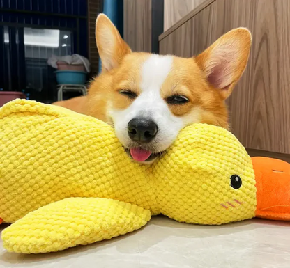 Cartoon Yellow Duck Dog Toy S/M/L Plush Companion Sleeping Ducks Bite Resistant Teeth Grinding Sound Relief Duck Sound Pet Toys