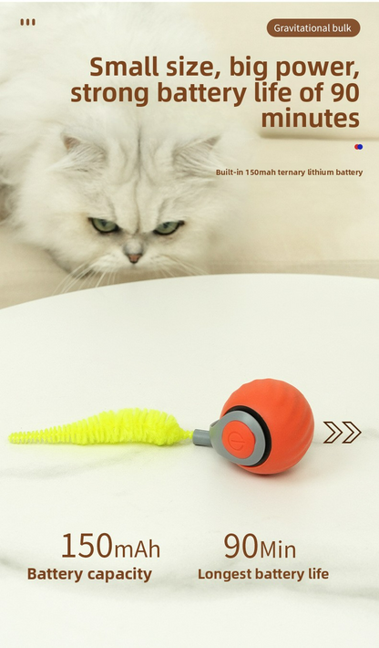 Cats Interactive Ball Toys, Automatic Rolling Ball with Faux Tail,Usb Rechargeable Smartelectric Pet Toy for Teaser and Training