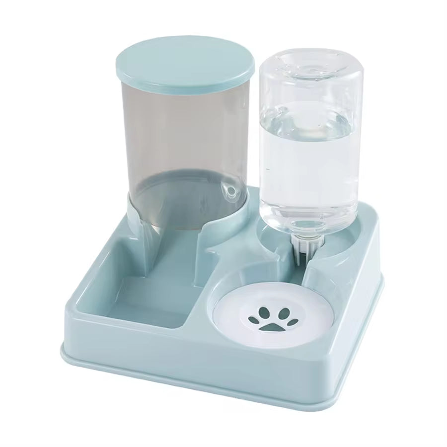 Juego De Dispensador De Agua Con Comedero Automático Para Gatos, Alimentador De Agua Y Comida Para Mascotas Automático Inclinado 2 En 1, Alimentador De Alimentos Por Gravedad Y Bebedero