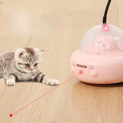 Smart Teaser Cat Toy Electric UFO Cat Teaser Stick with Bell Training Pet Toys Replaceable Feather Interactive Cat Supplies
